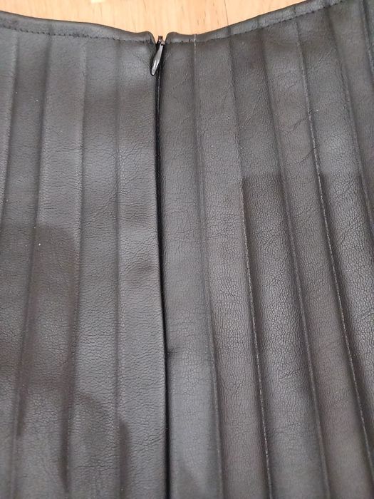 Fusta plisata, piele eco, 38, Fix Fashion