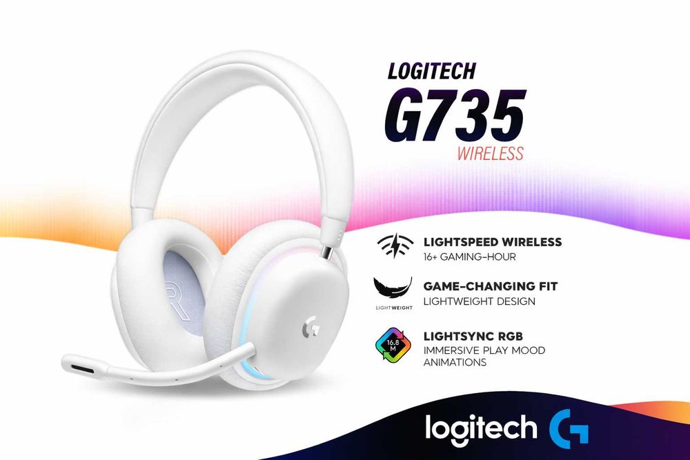 Logitech G735 — стильная беспроводная игровая гарнитура. Есть доставка