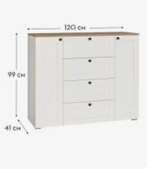 Комод белый/ дуб б/у