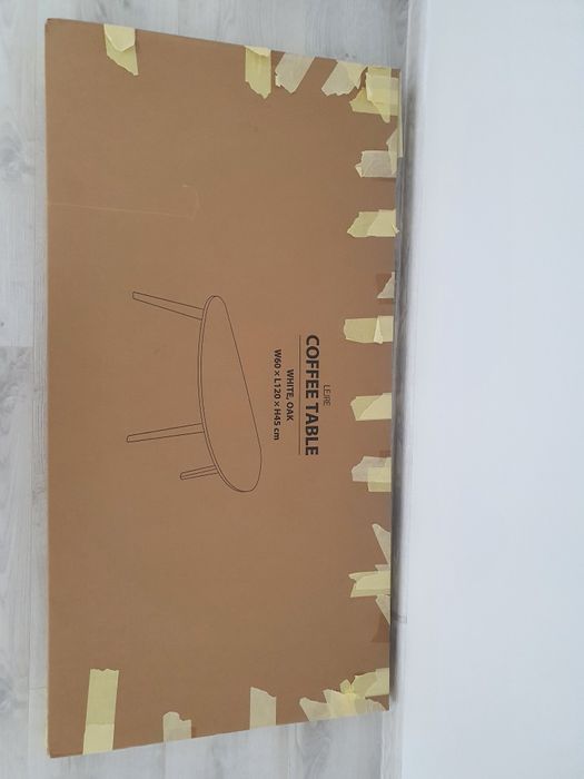 Măsuță cafea LEJRE 60×120 alb/stejar