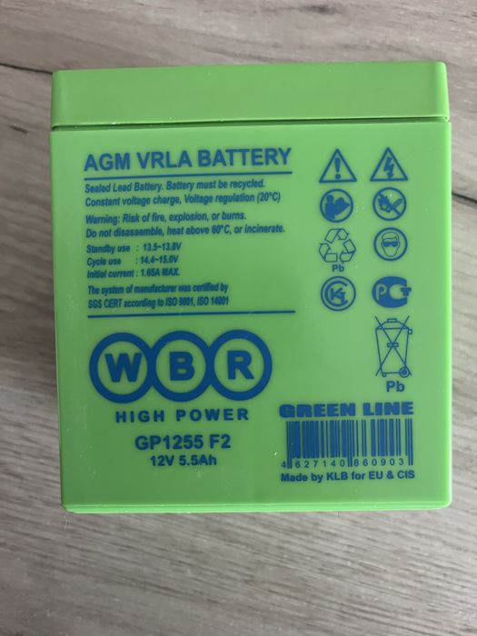 Аккумулятор WBR GP1255 F2 (12V 5.5Ah)