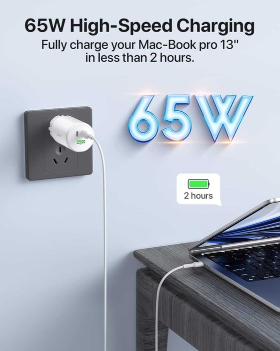 Бързо мощно зарядно 65 W SooPii USB C, за Apple и др