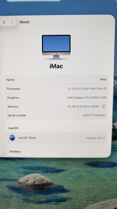 iMac 27” 2020. 5K. 32 gb RAM. 256 gb ssd