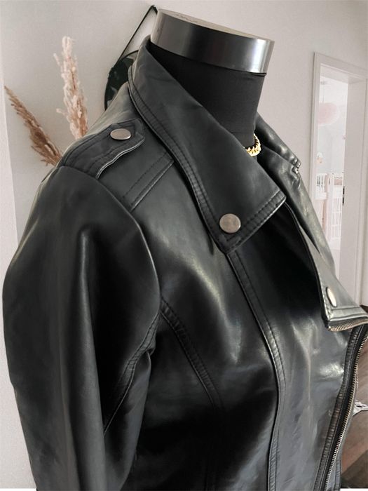 Geaca jacheta piele neagra imblanita complet