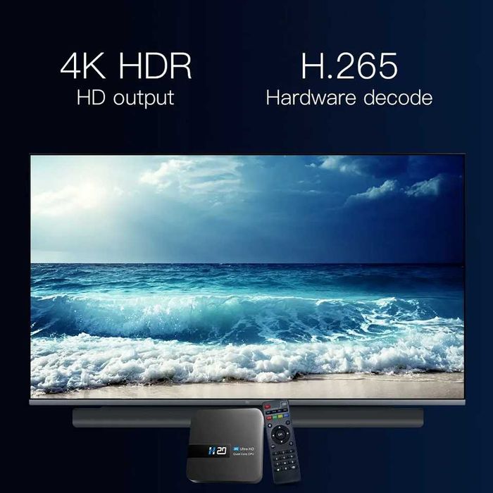 H20 Тв Бокс Андроид 10.0 1GB 8GB 4K HD H.265 Медиа плеър TV Box 1080P