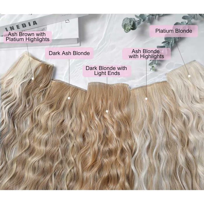 Extensii de păr blonde cu clips 24" – Blond platinat