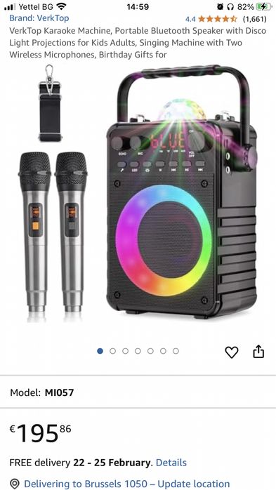 VerkTop T02 Bluetooth високогорител 2 бр. Безжични микрофона