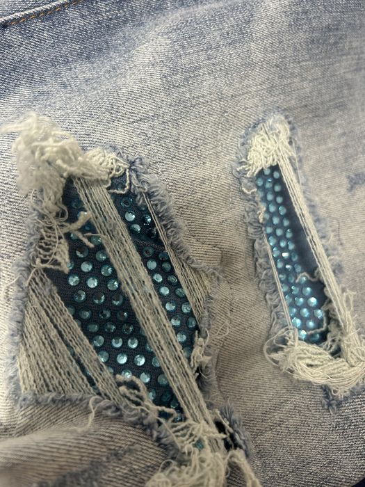 blugi street zone cu pietricele albastre baby blue albastri noi