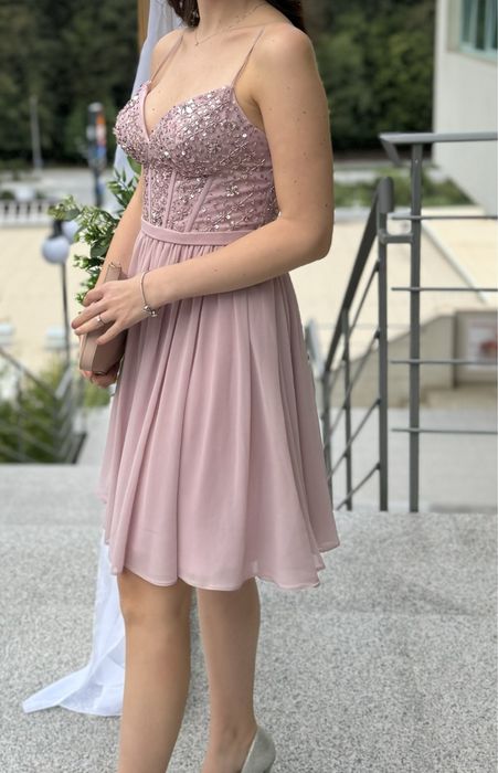 Рокля Laona , рокля за повод , розова рокля