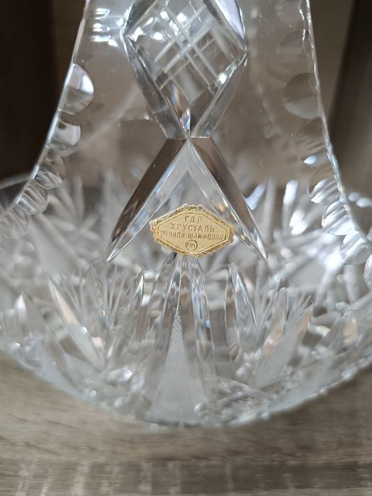 Ваза Корзина. ГДР хрусталь