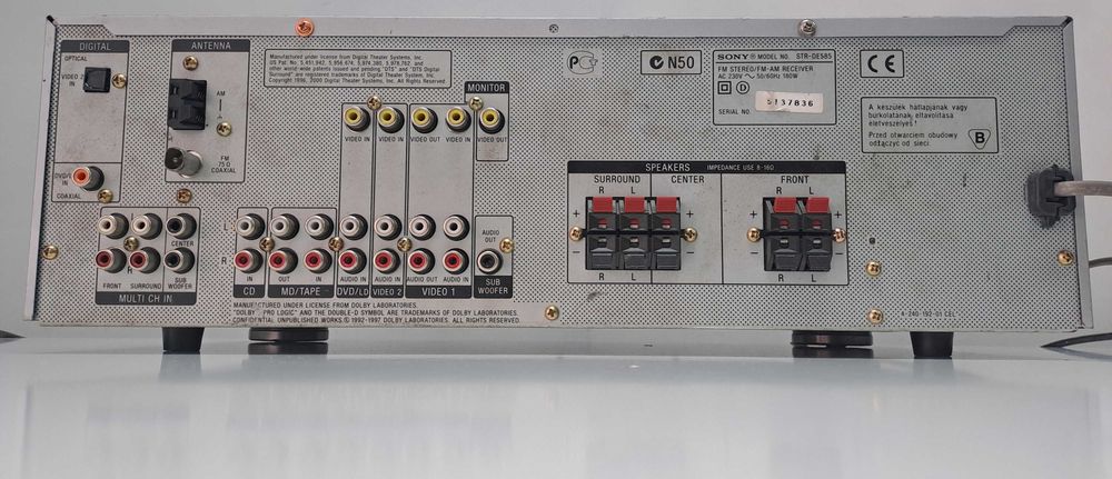 Amplificator Sony STR-DE585 Digital Receiver Sound 5.1 Optic Coaxial