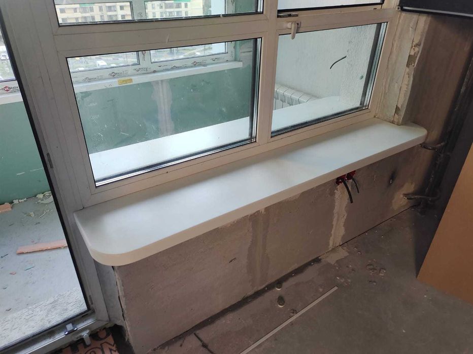Подоконники  из камня акрил, кварц (искусственный камень)