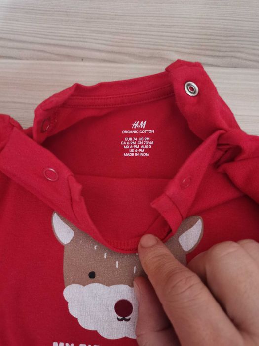 Set Craciun+pantaloni+bluza 6-9 luni