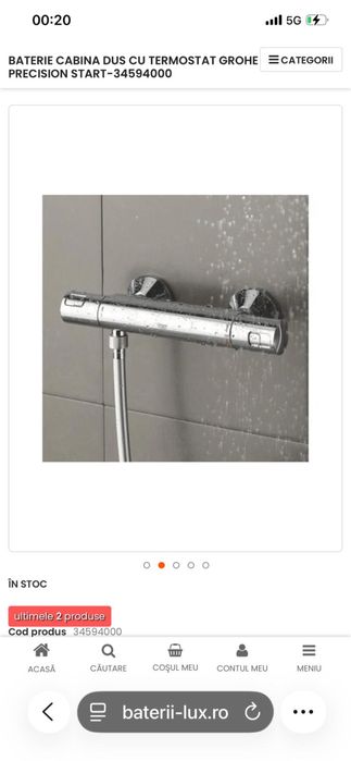Baterie dus Grohe si Handsgrohe cu termostat noi Germania