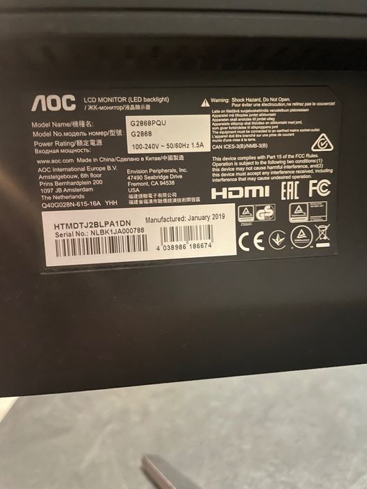 Vând monitor 27’ AOK 4K ca nou
