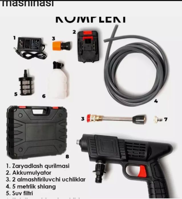 Uy sharoitida mashinalarni yuvish uchun simsiz mini avtomobil yuvish