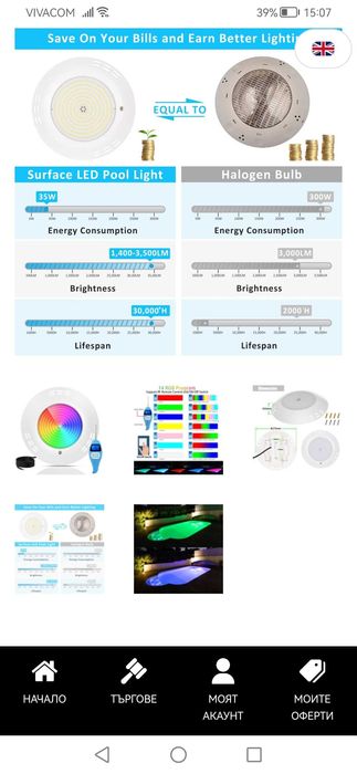 Прожектор за басейн