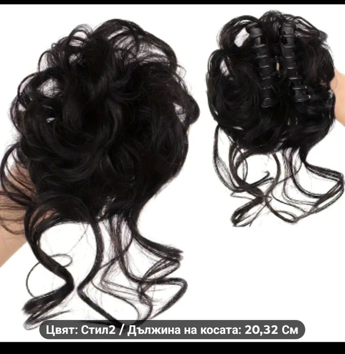 изкуствен кок за коса с щипка