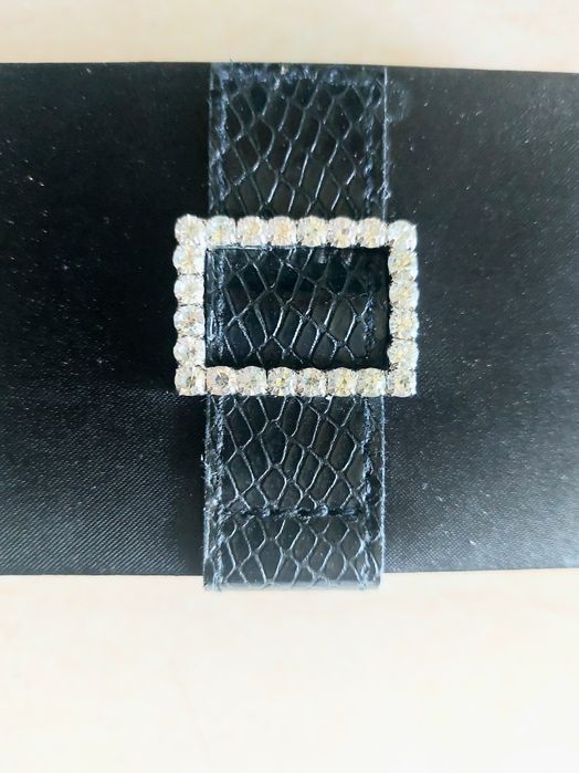 2 casete de bijuterii saten negru 7x13 cm noi