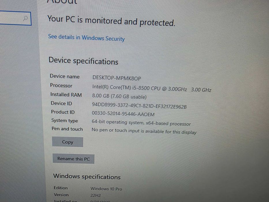 Vand unitate pc calculator/Sff/NAS HP elitedesk 800 G4 i5 8500
