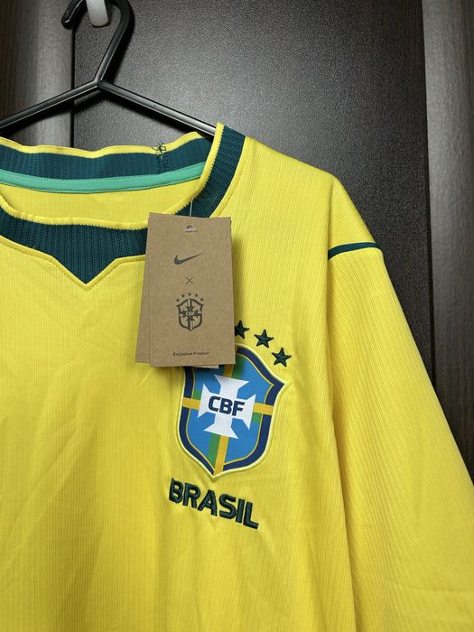 Tricou oficial de fotbal acasă al Brazil national football team 2026, original, fabricat în Brazilia, culoare galben, nou cu etichete, mărimea L