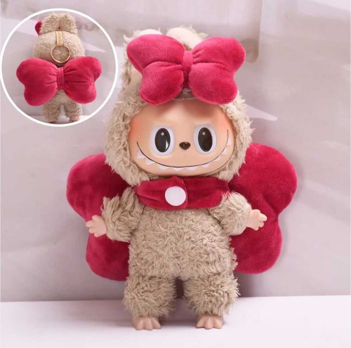 Лабубу Ангел с крилца и панделки, Labubu The Monster с аксесоари