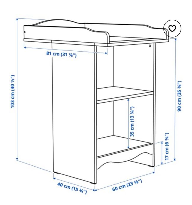 SMAGORA IKEA повивалник/ етажерка в бяло
