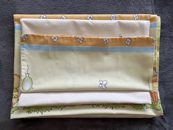 Lenjerie de pat pătuț bebe:paturica,pernă,husa de pilotă,față de pernă