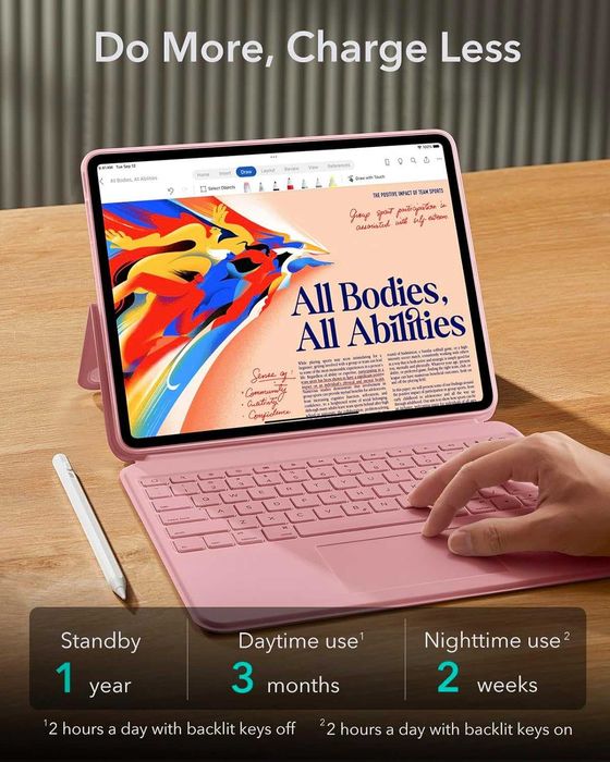 Калъф с клавиатура за ipad 13-инчов iPad  (M3/M2 2025/2024),Гаранция