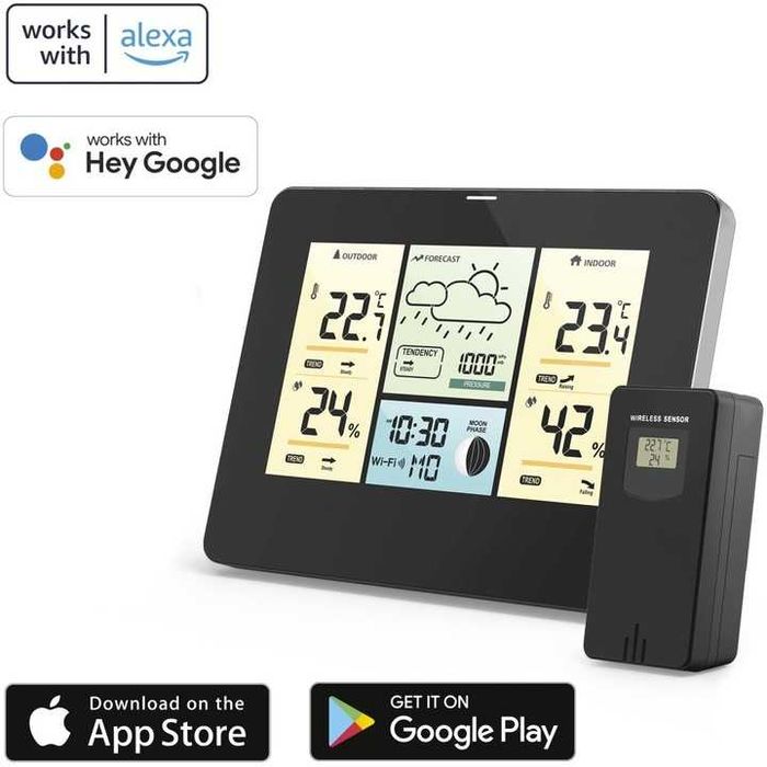 Statie Meteo Wireless Hama Senzor Exterior Barometru Termometru Apple