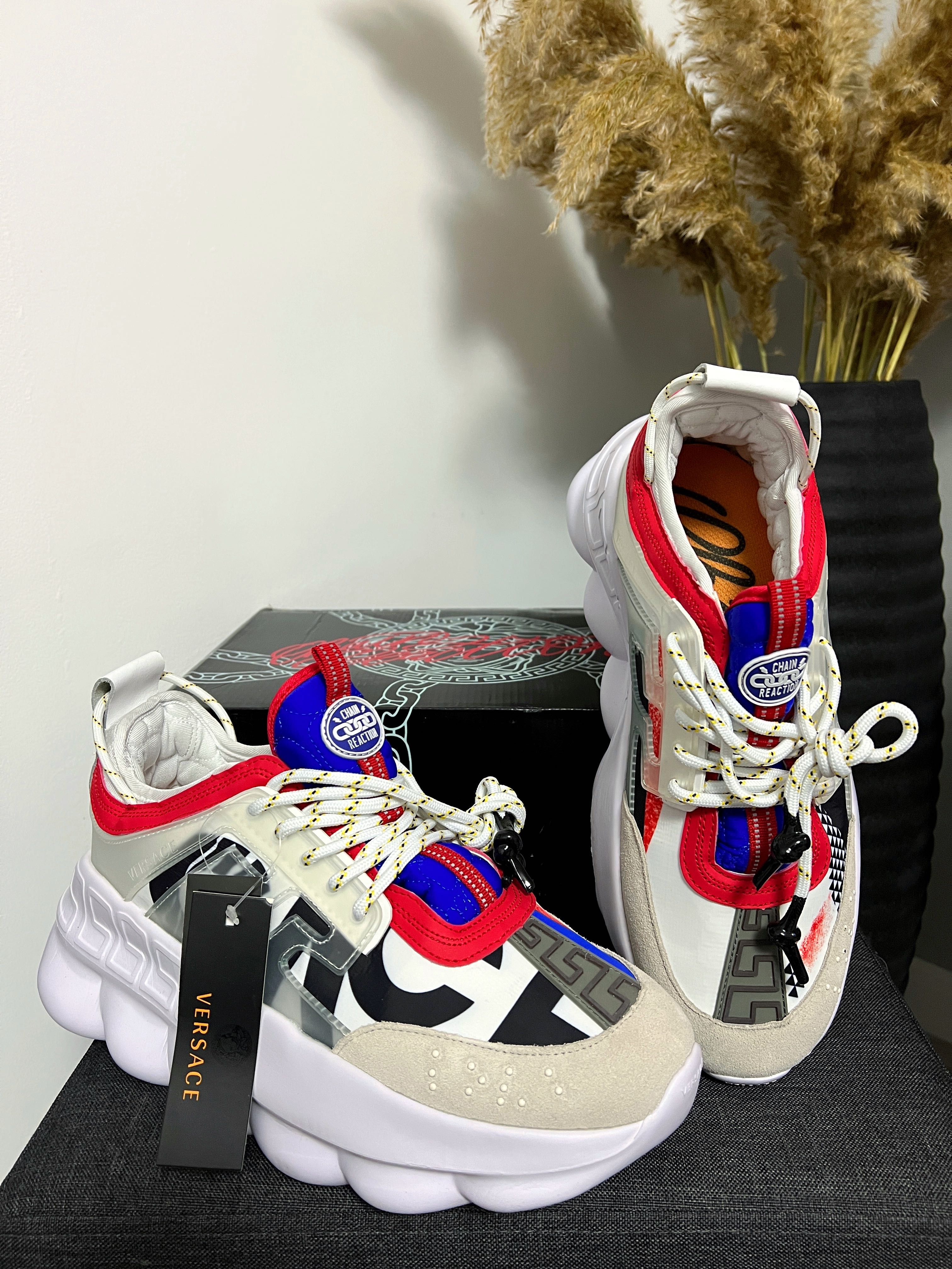 Versace chain reaction white red clearance