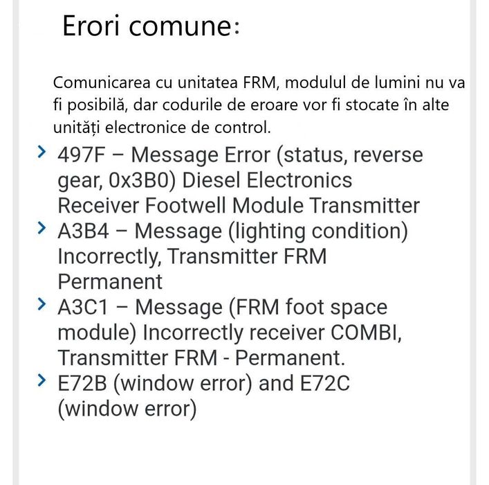 Reparatie modul calculator BMW FRM /BCM2 VW Modul confort/lumini