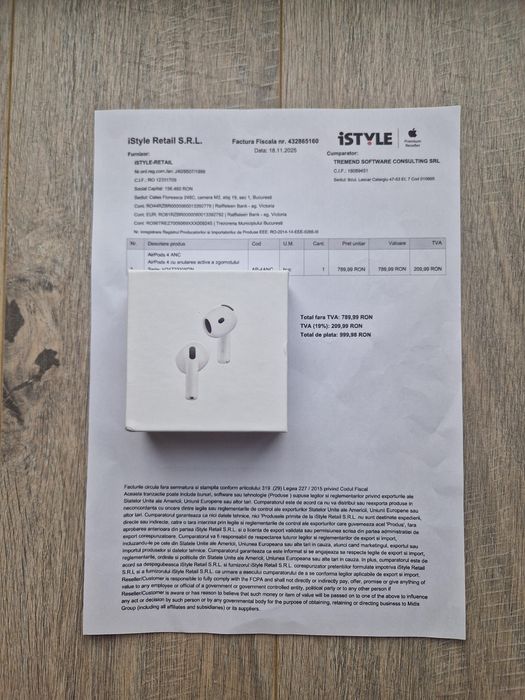Airpods 4 ANC - Factura iStyle