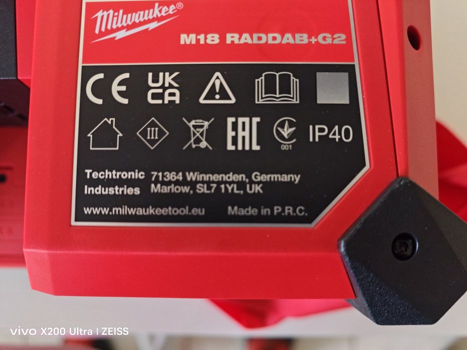 Boxa Milwaukee M18 RADDAB+G2-0 radio pentru santier