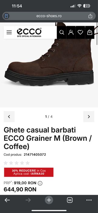 Ghete casual barbati ECCO Grainer M (Brown / Coffee) 45