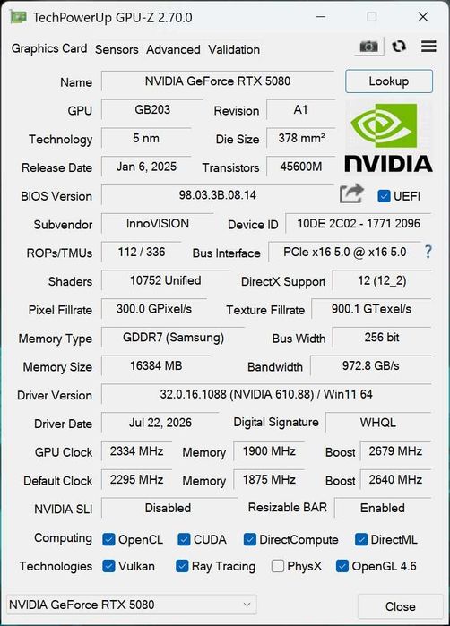 Inno3D GeForce RTX 5080 X3 OC WHITE 16GB GDDR7 – гаранция