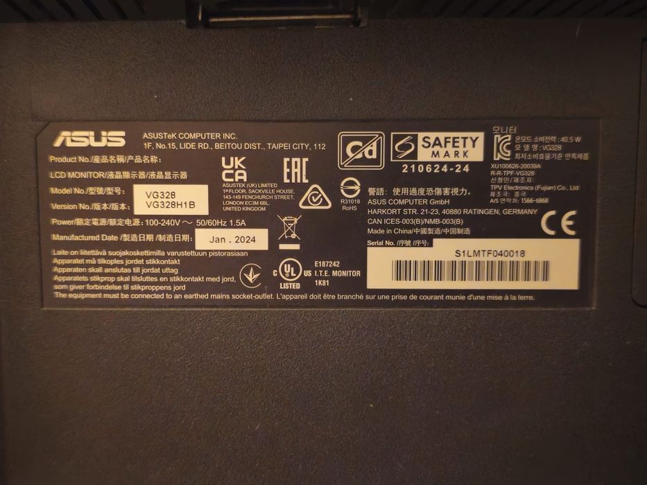 ASUS TUFF VG328H1B
31,5" Inchi