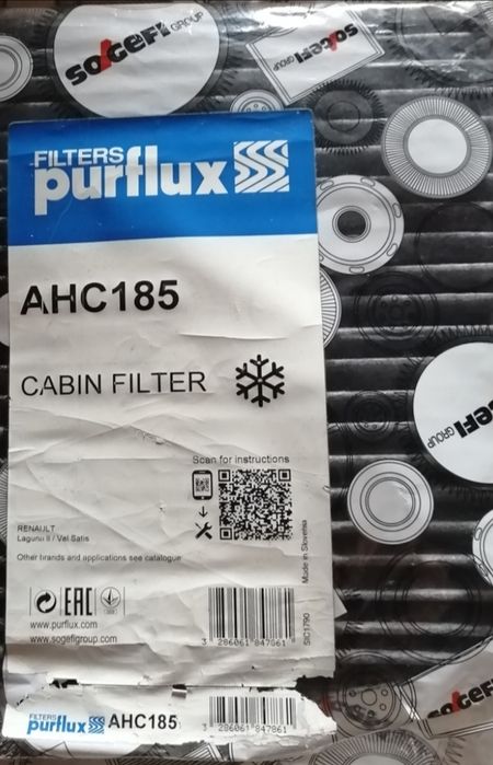 Карбонов филтър за купе Purflux AHC185 Renault