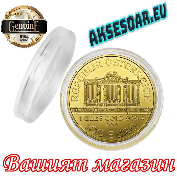 10 бр. прозрачни кръгли кутии за монети от 15 до 50 мм пластмасови