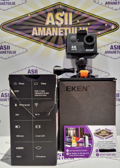 Camera Kodak Model PIXPRO SP360 si Camera EKEN H9R 4K Ultra HD Wi-Fi