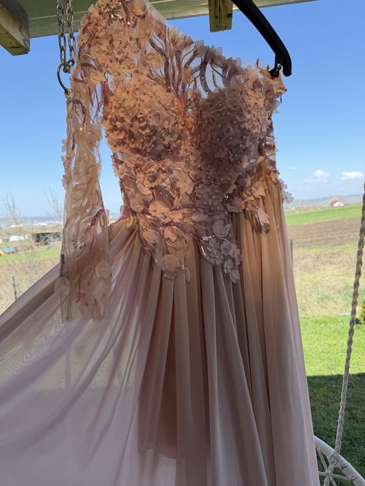 Rochie eleganta roz pal