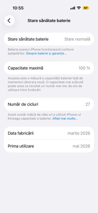 Vand iphone 17 mov 256gb
