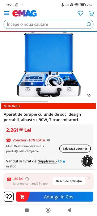 Aparat electric pentru terapie , recuperare musculara , celulita , regenerare si intretinere tesut cutanat , ligamente