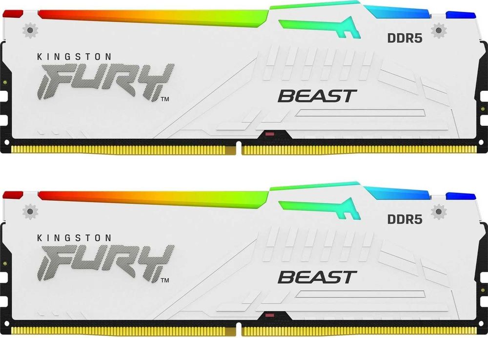 Оперативная память DDR5 DIMM 32GB(16x2)5600Mhz Kingston FURY RGB White