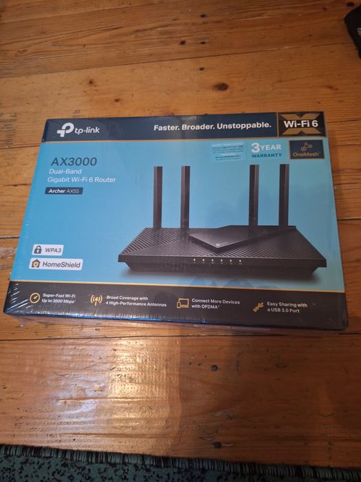 Router Wi-Fi 6 TP-Link Archer AX55 (AX3000) Dual-Band Gigabit – Sigilat!