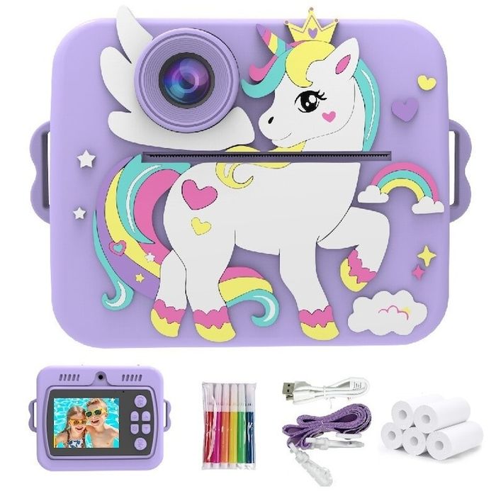 Детски фотоапарат с печат,  Двойна предна камера с а