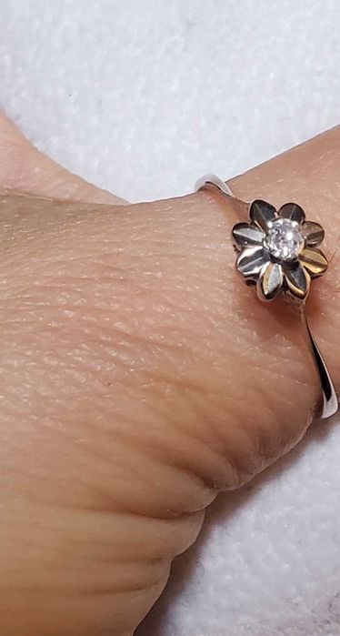 0.10 ct диамант и Паладий винтидж art deco пръстен