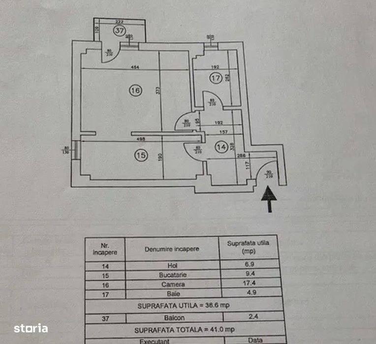 Ap 1 cam D, mob utilat, parcare, etaj int, Pacurari V Lup