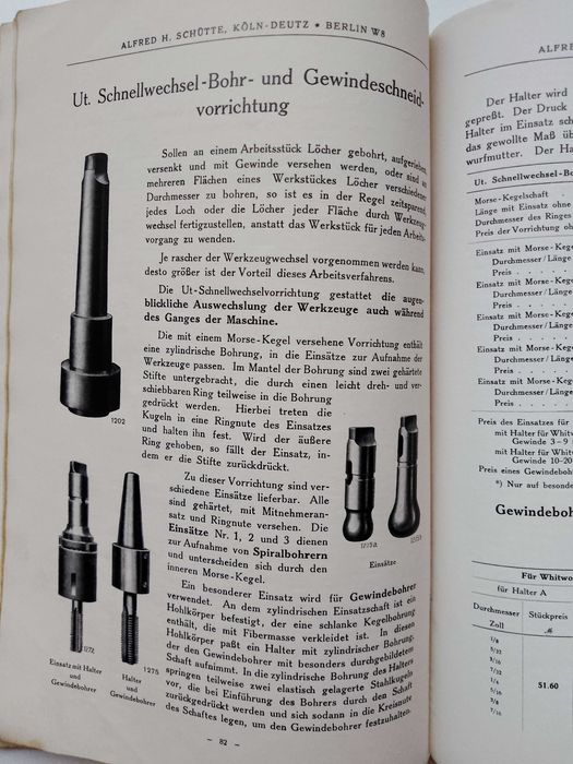 Немска книга за инструменти и производство на машини от 1921г