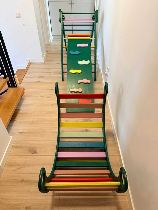 Set de cățărat Pikler XL – 5 în 1 din lemn masiv - stare foarte bună